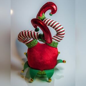 🎄9 PIECE LOT of Festive Christmas Tree Decor  + Elf Tree Topper 🎄